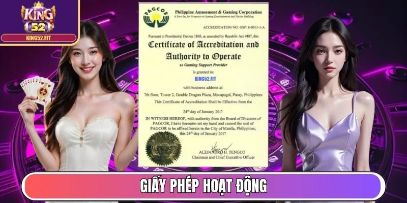 King52 - Thương Hiệu Game Bài Top 1 Châu Á, Uy Tín Toàn Cầu 10 Giấy phép hoạt động